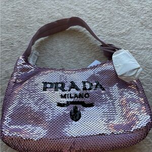 Prada Lavender Sequin Shoulder Bag
